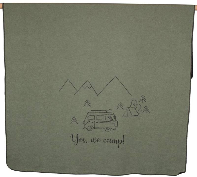 Wohndecke Silvretta 'Yes, we camp' 140 x 200, DAVID FUSSENEGGER von DAVID FUSSENEGGER