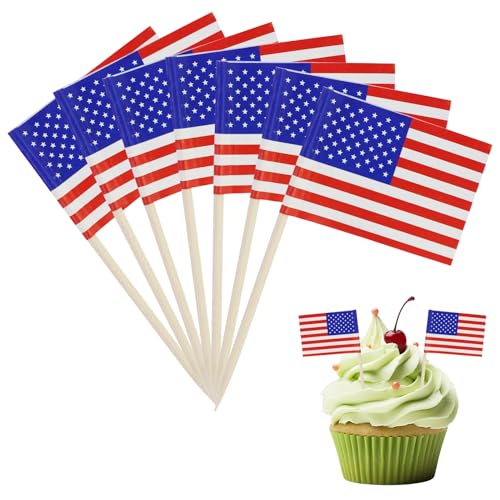 120 Stück Amerika Zahnstocher Flaggen, Amerika Deko Fahne,Klein Zahnstocher USA Fähnchen,Cocktail Stick Flaggen,Cupcake Topper Toothpick Cocktail Party 120 Stück Amerika Zahnstocher Flaggen, Amerika Deko Fahne,Klein Zahnstocher USA Fähnchen,Cocktail Stick Flaggen,Cupcake Topper Toothpick Cocktail Party von DAVIDJAMESCLARKE
