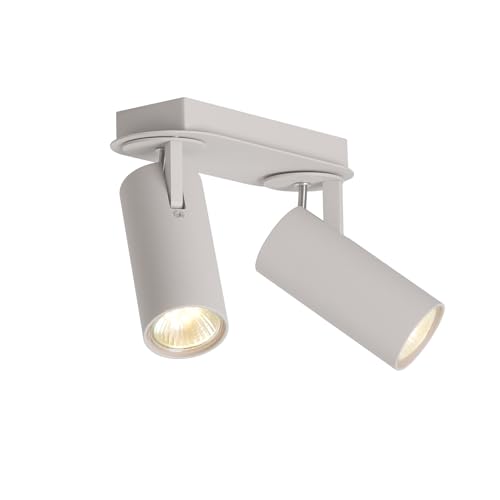 DAWALIGHT Deckenlampe Spots GU10 Deckenstrahler 2 Flammig LED 5W 3000K Warmweiß Wohnzimmer Küchenlampen Lampe Schlafzimmer Wandlampe Innen, Sandgrau, Aluminium DAWALIGHT Deckenlampe Spots GU10 Deckenstrahler 2 Flammig LED 5W 3000K Warmweiß Wohnzimmer Küchenlampen Lampe Schlafzimmer Wandlampe Innen, Sandgrau, Aluminium von DAWALIGHT
