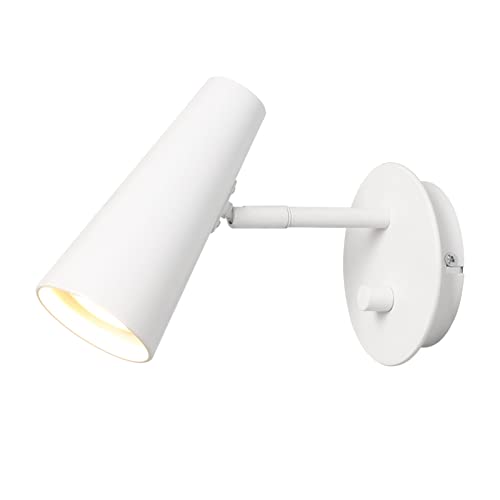 DAWALIGHT GU10 Wandleuchte Weiß Innen Wandlampe Drehbar LED 5W 3000K Warmweiß Dimmbare Wandleuchte mit Schalter für Lesen Wohnzimmer Schlafzimmer Küche Nachttisch, Aluminium von DAWALIGHT