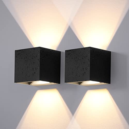 DAWALIGHT Wandlampe Aussen 2er Pack LED 12W 3000K Warmweiß Up Down Wandleuchte IP65 Wasserdichte Lampe Außen Außenwandleuchten Einstellbarer Lichtstrahl, Aluminium, Schwarz DAWALIGHT Wandlampe Aussen 2er Pack LED 12W 3000K Warmweiß Up Down Wandleuchte IP65 Wasserdichte Lampe Außen Außenwandleuchten Einstellbarer Lichtstrahl, Aluminium, Schwarz von DAWALIGHT