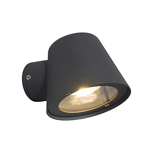DAWALIGHT Wandleuchte Außen GU10 Downlight Außen LED Wandspot Aussen Lampen Wand IP44 Wasserdicht Beleuchtung 5W 3000K Warmweiß außenwandleuchten Aluminum Anthrazit von DAWALIGHT