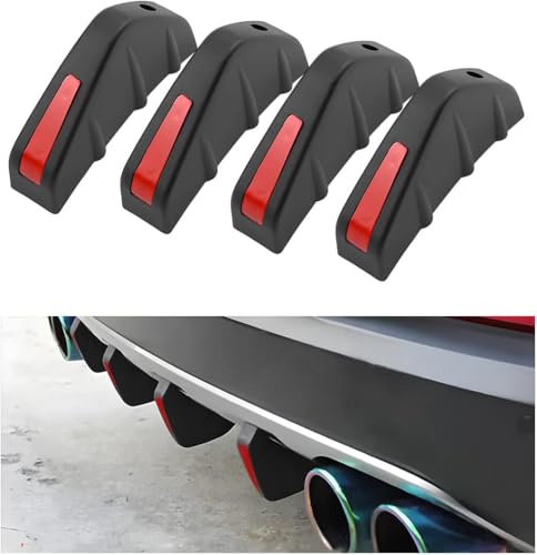 DAWANGHAIJUN 4 Stück Auto Heckstoßstange Spoiler Diffusor für Ford Fiesta VI 2008-2017, Auto Shark Heckdiffusorflossen Dreieckiger Heckspoiler Auto Mini Spoiler Wing,B von DAWANGHAIJUN