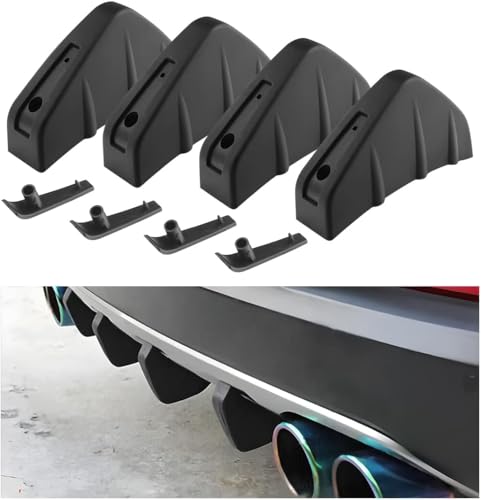 DAWANGHAIJUN 4 Stück Auto Heckstoßstange Spoiler Diffusor für Skoda Octavia 4 IV Combi ab Bj. 2020, Auto Shark Heckdiffusorflossen Dreieckiger Heckspoiler Auto Mini Spoiler Wing,A von DAWANGHAIJUN