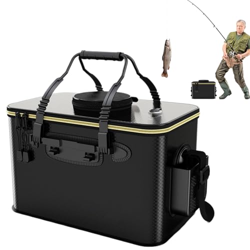 DAWCBVJQ 40x25x25cm Angeleimer Faltbarer Fischeimer Ködereimer Angeltasche Angelköder Eimer Fischer Eimer Fischfang Transportbox Fischerei Wasserdichte Aufbewahrung Angelzubehör Lebendtierbox von DAWCBVJQ