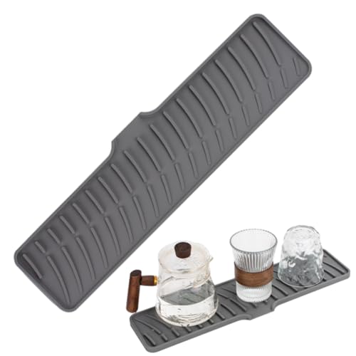 DAWCBVJQ Abtropfmatten aus Silikon, Abtropfmatte,Abtropfpad aus Silikon mit integrierter Abtropflippe - Spülbecken-Spritzschutz, Matte für Kaffeemaschine und Heißluftfritteuse, Schubladenauskleidung von DAWCBVJQ