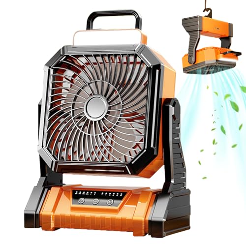 DAWCBVJQ Camping Ventilator - Wiederaufladbarer Kühllüfter Für Außenbereich - Mit Lampe 5400Mah 4 Modi Verstellbar Für Zimmer Terrasse Camping Heiße Tage Sport Schreibtisch Schlafzimmer Reisezelt DAWCBVJQ Camping Ventilator - Wiederaufladbarer Kühllüfter Für Außenbereich - Mit Lampe 5400Mah 4 Modi Verstellbar Für Zimmer Terrasse Camping Heiße Tage Sport Schreibtisch Schlafzimmer Reisezelt von DAWCBVJQ