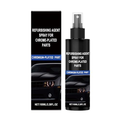 DAWCBVJQ Chromteile Spray, Fahrzeug Chromteile Aufbereitungsspray, 100ml Glanzrestaurator Flüssigspray für Auto Pflege Zäune von DAWCBVJQ