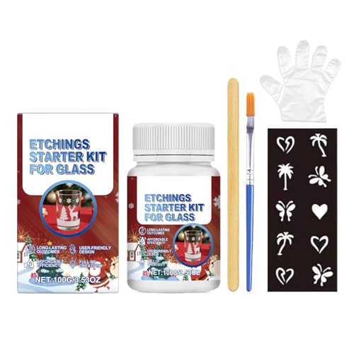 DAWCBVJQ Glasätzen -Kit,Kunst Ätzen -Kit Für Glas - Langlebige Bastelmaterialien Für Künstler Anfänger Studenten Party Hochzeit Feiertag Zuhause Klassenzimmer Dekoration Spiegel von DAWCBVJQ
