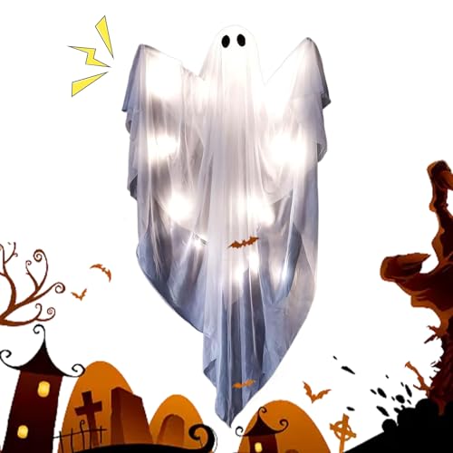 DAWCBVJQ Halloween Geist | Halloween Dimmbare Leuchtgeister Dekoration | Gruselig Süße Dekofiguren Mit Licht Und Sound Zum Aufhängen Für Draußen Fenster Haus Tür Garten Party Nacht DAWCBVJQ Halloween Geist | Halloween Dimmbare Leuchtgeister Dekoration | Gruselig Süße Dekofiguren Mit Licht Und Sound Zum Aufhängen Für Draußen Fenster Haus Tür Garten Party Nacht von DAWCBVJQ