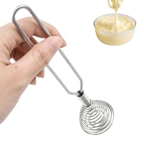 DAWCBVJQ Hand Whisk | Spiralschneebesen Handmixer Eierschneebesen,Edelstahl Mixer Küchenhelfer Zum Mischen Schlagen Milchschäumen Sahne Rühren Kochen Backen Restaurant von DAWCBVJQ