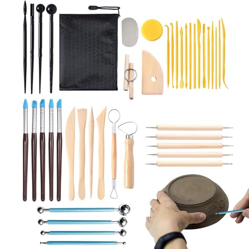 DAWCBVJQ Keramikwerkzeugkit, Tonbildhirsch Kit | Erwachsene Pottery Kit Multifunktionelle Modellierungswerkzeuge,Bildhauerung liefert praktisches Tonmodellierungsgerät für Bildhauerliebhaber von von DAWCBVJQ
