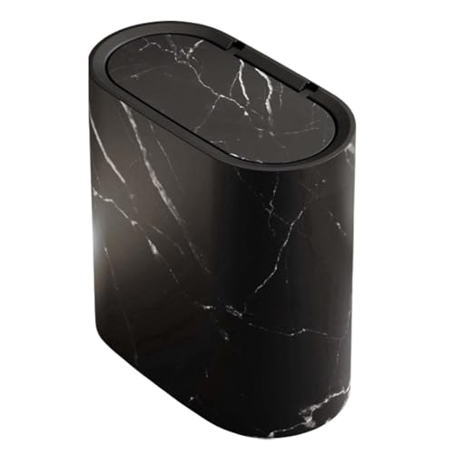 DAWCBVJQ Klein Mülleimer Plastik Mit Deckel, 29.5x29x16cm Mülleimer Aus Kunststoff, Schlanker Mülleimers Mit Deckel, Papierkorb Rechteckig, Mülleimers Schmal Für Büro Wohnzimmer Bad Küchen von DAWCBVJQ