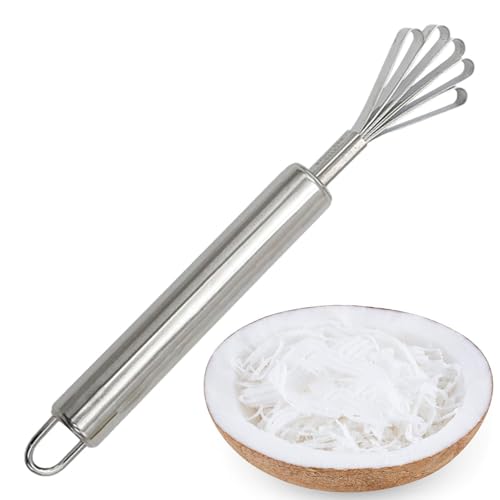 DAWCBVJQ Kokosnuss Reibe Kokosnuss-Werkzeug Edelstahl Kokosschaber Kokosreibe 3,2 X 19,5 Cm Zerkleinerer Für Kokosnussfleisch Multifunktionaler Obstschäler, Küchenzubehör, Fischschuppen-Entferner von DAWCBVJQ