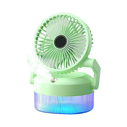 DAWCBVJQ Nebelventilator Tragbar - USB Wiederaufladbar Leise Kühlung | Vielseitig Klappbar Beleuchtet Für Zelt Schule Outdoor Fitness Camping Garten Schreibtisch von DAWCBVJQ