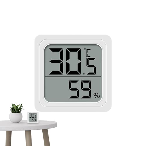 DAWCBVJQ Temperatur- Und Feuchtigkeitssensor - Digitales Display | Tragbarer Sensor Einfach Ablesbar Batteriebetrieben Einsatzbereich Garage Babyzimmer Schlafzimmer Balkon von DAWCBVJQ