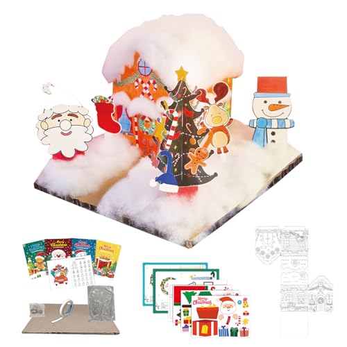 DAWCBVJQ Weihnachts Bastelsets Für Erwachsene,Pädagogisches Festkarten Bastelset - Weihnachtsszene Handgemachtes Set,Für Erwachsene Partyplaner Klassenzimmer Heimdekorateure Esstisch Kaminsims von DAWCBVJQ