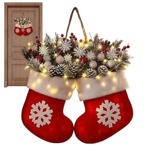 DAWCBVJQ Weihnachtskränze Für Haustür | Künstlicher Türkranz Mit LED-Beleuchtung | Wohnkultur Mit Roten Beeren Tannenzapfen Zweigen | Für Hochzeit Bauernhaus Terrasse DAWCBVJQ Weihnachtskränze Für Haustür | Künstlicher Türkranz Mit LED-Beleuchtung | Wohnkultur Mit Roten Beeren Tannenzapfen Zweigen | Für Hochzeit Bauernhaus Terrasse von DAWCBVJQ