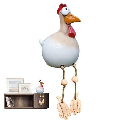 Harz Huhn Deko Garten Gartenstecker Huhn gartendeko huhns hühner gartendeko hühner deko Garden Chicken Statue Ornamente, lustige Harz Hahn Outdoor Statuen Hauptskulpturendekoration für Außen Bauernhof von DAWCBVJQ