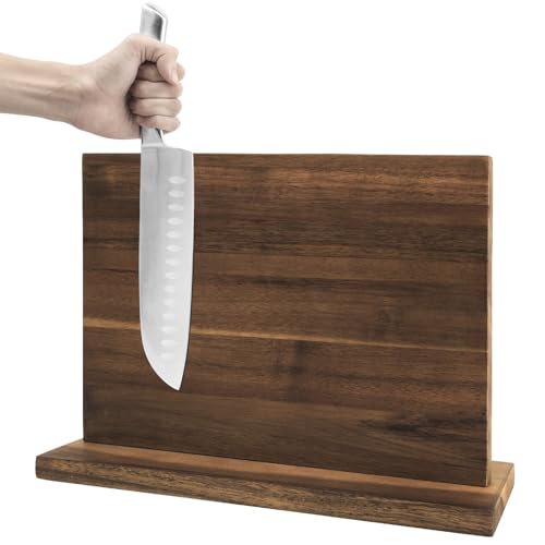 DAWNTREES Magnetischer Messerhalter, Doppelseitiger Magnetischer Messerblock Aus Holz, KüChentheke, Universelles Messerdisplay-Rack, Multifunktionale Aufbewahrung von DAWNTREES