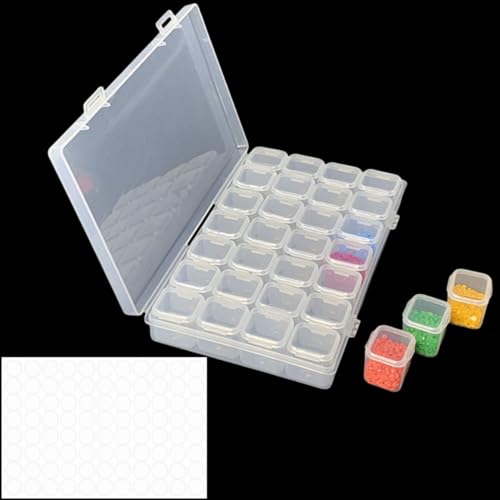 28Fächer Unabhängige Sortierbox,Sortierboxen für Kleinteile Diamond Painting Aufbewahrungsbox mit Leere handgeschriebene Aufkleber (1) von DAWOOWF