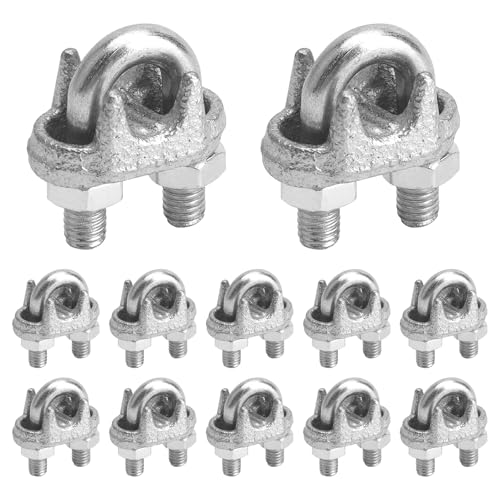 12 Stück M6 Drahtseilklemme, Galvanisierte Stahl Seilklemme für 6mm Drahtseil - Hohe Zugkraft, Rostfrei, Einfach zu Installieren, Ideal für Bauprojekte und Outdoor-Nutzung 12 Stück M6 Drahtseilklemme, Galvanisierte Stahl Seilklemme für 6mm Drahtseil - Hohe Zugkraft, Rostfrei, Einfach zu Installieren, Ideal für Bauprojekte und Outdoor-Nutzung von DAWRIS