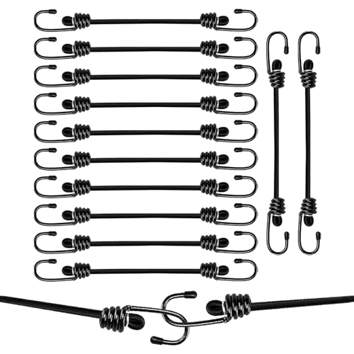 12er-Set Spanngummi mit Haken, Gepäckspanner-Set 35cm Expander Widerstandsfähig Spanngummi Vielseitiger Gummibänder Verschiedene Universalgrößen Gepäckspanner mit Haken von DAWRIS