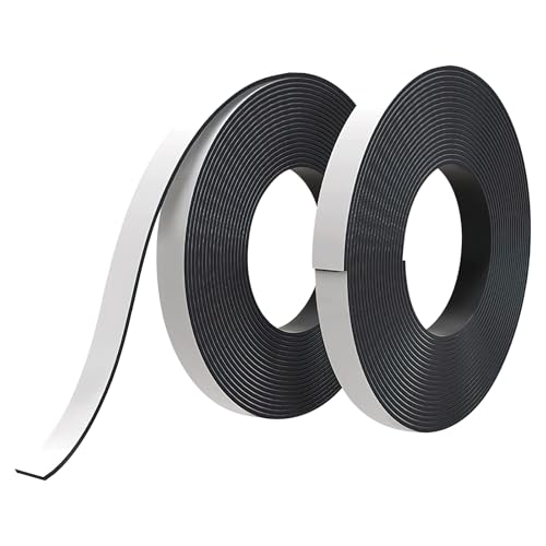2 Rollen Magnetband Selbstklebend, 20mm × 2m Magnetstreifen Stark Magnet Klebestreifen Magnetklebeband Starkes Magnetband Einnähen Magnetisches Klebeband Klebemagnete Selbstklebend für Fliegengitter von DAWRIS