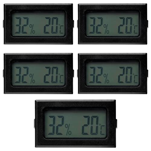 5 x Mini Thermometer & Hygrometer Innen Digital Luftfeuchtigkeitsmesser - LCD Digital Thermometer Hygrometer Gauge von DAWRIS