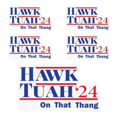 5 Stück Hawk Tuah Spit on That Thang Hawk Tuah Aufkleber Hawk Tuah Sticker Aufkleber Wasserfester Hawk Tush Lustige Vinyl Aufkleber für Laptop Auto Stoßstangenaufkleber von DAWRIS