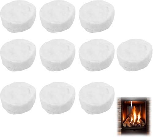DAWRIS 10 Stück Keramikwolle Für Bioethanol, Kamin Keramikschwamm Für Bio Ethanol Kaminofen, 8,6 X 8,6 X 2,8 cm Keramische Wolle Keramik Wolle, Indoor Gel Tischkamin Ethanol Ceramic Sponge Wool von DAWRIS