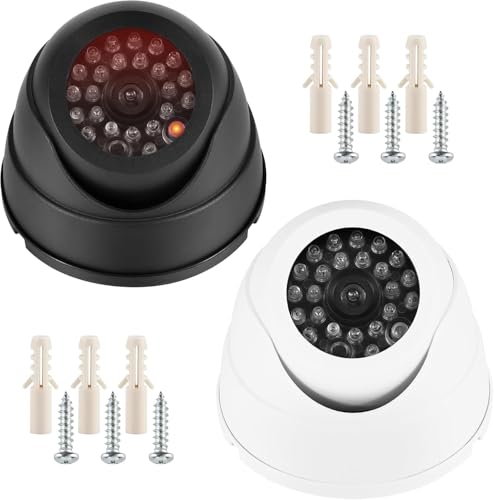 DAWRIS 2 Stück Kamera Attrappe Videoüberwachung - Dome Überwachungskamera mit LED Blinklicht, Fake Kamera für Innenräume – Realistische Sicherheitskamera zur Abschreckung im Büro, Lager, Geschäft DAWRIS 2 Stück Kamera Attrappe Videoüberwachung - Dome Überwachungskamera mit LED Blinklicht, Fake Kamera für Innenräume – Realistische Sicherheitskamera zur Abschreckung im Büro, Lager, Geschäft von DAWRIS