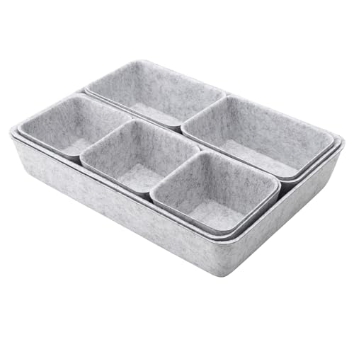 DAWRIS 8 Stück Schubladen Ordnungssystem Filz Organizer, Stapelbar, 4 Größen, Grau, für Schreibtisch, Kommode, Kleiderschrank und Schließfach DAWRIS 8 Stück Schubladen Ordnungssystem Filz Organizer, Stapelbar, 4 Größen, Grau, für Schreibtisch, Kommode, Kleiderschrank und Schließfach von DAWRIS