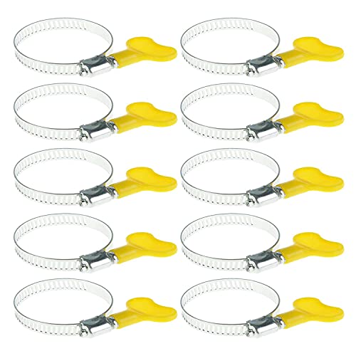DAWRIS 10 Stück Edelstahl Schlauchschellen 25-40 mm Flügelmutter mit 9mm Band, Industriequalität Edelstahl Schellen für Poolschlauch Sandfilteranlage Teich und Gartenschlauch von DAWRIS