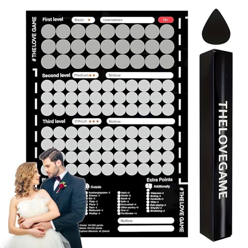 DAWRIS Love Game Poster Rubbeln 100 Date Challenge Dates Scratch Off Poster Date Night Rubbelposter Date Ideen für Paare Bucket List für Paare Kreatives Pärchen Geschenke Boyfriend Gift von DAWRIS