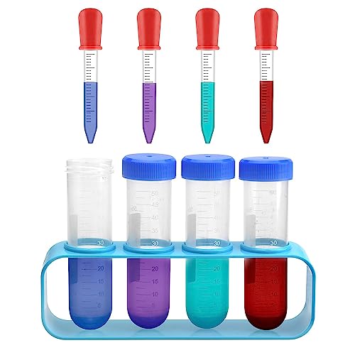 DAWRIS Pipette Kinder 9 Stücks Plastik Pipetten Kinder 5 ML Reagenzgläser mit Ständer Pipette Set mit Tropfpipetten und Reagenzglasständer für kreative Labor Kinder Experimente DAWRIS Pipette Kinder 9 Stücks Plastik Pipetten Kinder 5 ML Reagenzgläser mit Ständer Pipette Set mit Tropfpipetten und Reagenzglasständer für kreative Labor Kinder Experimente von DAWRIS