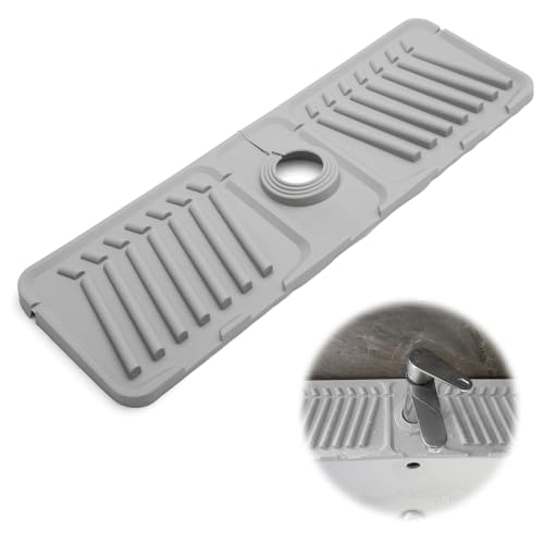 DAWRIS Wasserhahn Spüle Spritzschutz, Faltbare Silikon Abtropfmatte Spüle Silikon Wasserhahn Matte Spüle Splash Guard Matte multifunktionale Küchen-Trocknungsmatte Spülbeckenschutz Badezimmerspüle von DAWRIS
