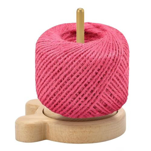 DAWRIS Wollabwickler Holz, Garnhalter für knotenfreies Kugellager Rotation Garnhalter Wolle Wollwickler Garnhalter Garn Spender für Häkeln und Stricken Vertikale Garnaufbewahrung Stricken Häkeln von DAWRIS