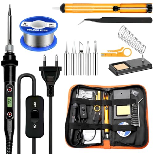 Lötkolben Set, 13 in 1 Lötspitzen 80W LCD Einstellbare Temperatur 180-500°C Lötkolben Elektrischer Lötkolben Lötset 5 Wechselspitzen zum Löten für Elektrotechnik Reparaturen Lötkolben Set, 13 in 1 Lötspitzen 80W LCD Einstellbare Temperatur 180-500°C Lötkolben Elektrischer Lötkolben Lötset 5 Wechselspitzen zum Löten für Elektrotechnik Reparaturen von DAWRIS
