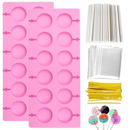 Lollipop Form Silikon, 20 Runde Cake Pop Silikonform Cake Pop Form mit 100 Stück Lollipop Sticks und 10 transparente Taschen Lutscherform Lutscher Silikon-Backform Lollipop Form Silikon, 20 Runde Cake Pop Silikonform Cake Pop Form mit 100 Stück Lollipop Sticks und 10 transparente Taschen Lutscherform Lutscher Silikon-Backform von DAWRIS