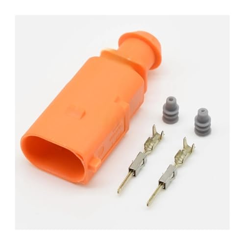 2P 8K0937702C 6X0973802C Automotive Zündspule Sealed Wire Connector 1-966701-4 Automotive AC Montage Wasser Temperatur Sensor Stecker(1x male orange) von DAWSAXZKL