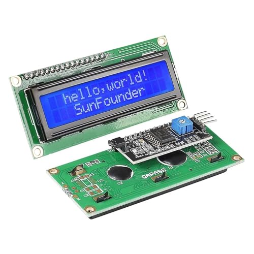 LCD1602+I2C 1602 16x2 1602A Blau/Grün-Bildschirm HD44780 Zeichen IIC/I2C Serial Interface Adaptermodul(Blue LCD1602 I2C) von DAWSAXZKL