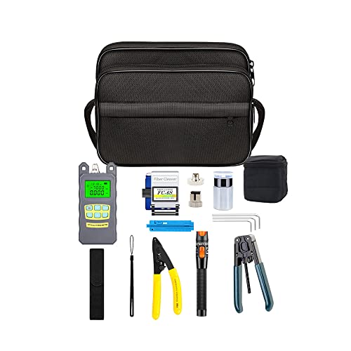 DAXGD 9 In 1 Faseroptik FTTH Toolkit mit FC-6S Fiber Cleaver und optischer Leistungsmesser 5km Visual Fault Locator Abisolierzange von DAXGD