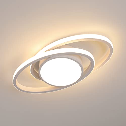 DAXGD LED Deckenleuchte Modern, led Deckenleuchte Flach White Planets 39W 4385lm für Schlafzimmer Küche Wohnzimmer, Warmweiß 3000K 39CM von DAXGD