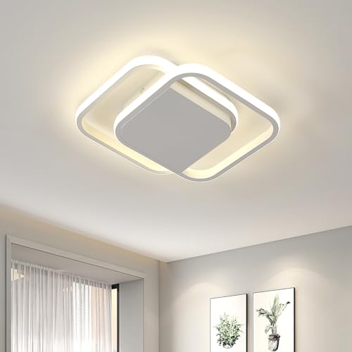 DAXGD Moderne LED Deckenleuchte, 4500K 24W doppelte quadratische Deckenlampe, weiße Deckenleuchten für Schlafzimmer, Wohnzimmer, Arbeitszimmer (Neutrales Licht) von DAXGD