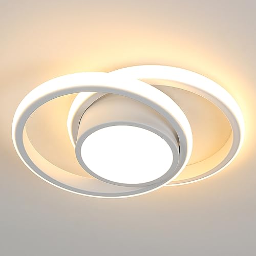 DAXGD Moderne LED Deckenleuchte, LED-Deckenlampe 32W 3600LM, Weißes Planeten Deckenleuchte für Schlafzimmer Küche Wohnzimmer Warmes Licht 3000K 27CM von DAXGD