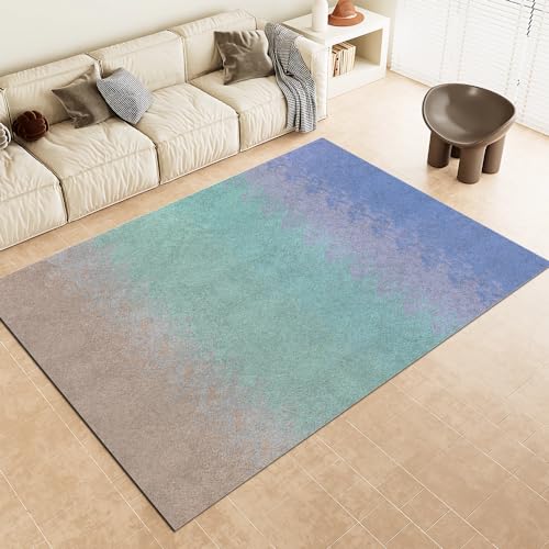 DAXONA Zeitgenössischer Teppich Mehrfarbig Home Waschbarer Teppich Waschbarer Soft-Touch-Teppich Für Flure Wohnzimmer Schlafzimmer Und Küche, 150X180 cm von DAXONA