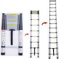 Dayplus - 16.5FT 5m Aluminium Mehrzweckleiter Teleskopleiter Ausziehbar Leiter Klappleiter Anti-Rutsch Stufen Multifunktionsleiter Trittleiter 150KG von DAYPLUS