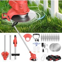 1800W Akku Rasentrimmer Grasschneider Freischneider Motorsense Rasenmäher + 2 Akku von DAY PLUS