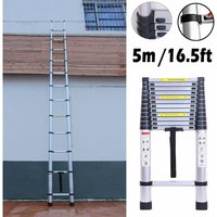 Dayplus - 2022 Mehrzweckleiter 5m Teleskopleiter Alu-Klappleiter Rutschfester Ausziehbare Robust Stehleiter 150 kg/330 Pfund Belastbarkeit von DAYPLUS